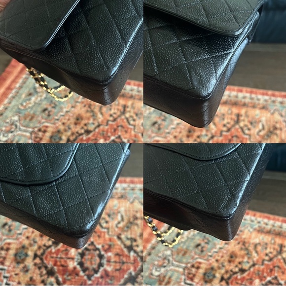 Chanel Classic Vintage Medium Black Caviar Double Flap Bag - Picture 7 of 12